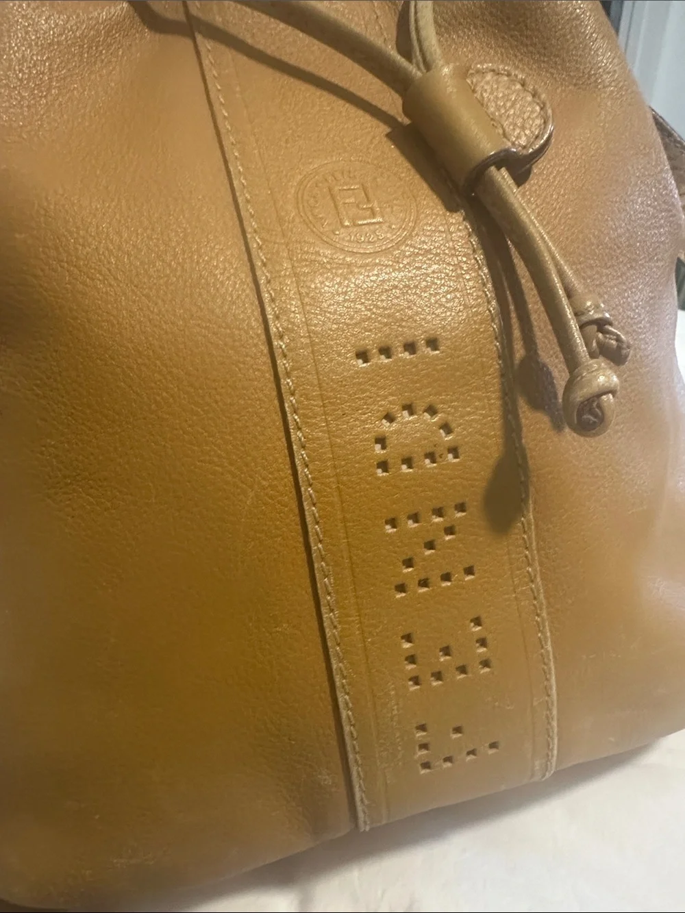 Vintage Fendi Bucket Bag - Tan